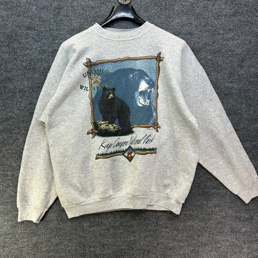 Tultex Kings Canyon National Park Sweatshirt Grizzly‎ Bear Untamed USA Made - XL